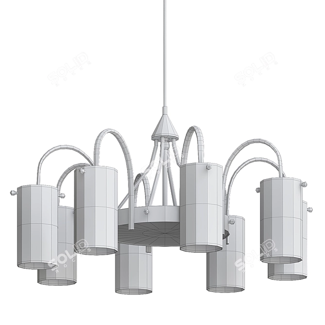 Stilnovo Inspired Eight-Arm Chandelier 3D model image 2