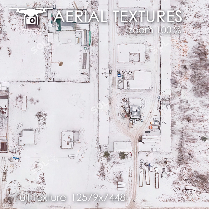 Winter Aerial Landscape Texture Kit 3D model image 3