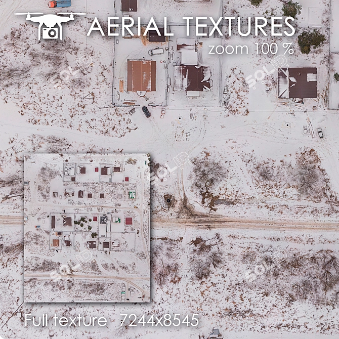 Winter Aerial Landscape Texture 3D model image 1