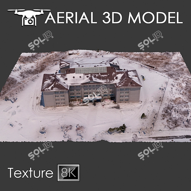 Aerial Scan 32- High-Quality 3D School Model 3D model image 1