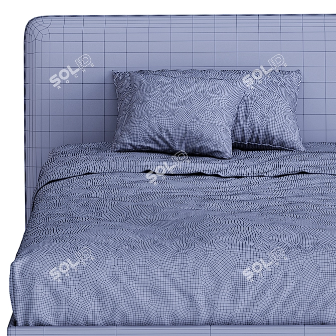 Sleek Flare Single Bed 3D model image 4