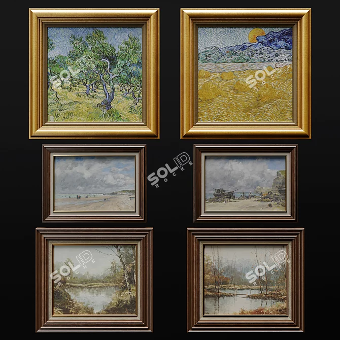 Elegant Classical Frames 3D model image 1