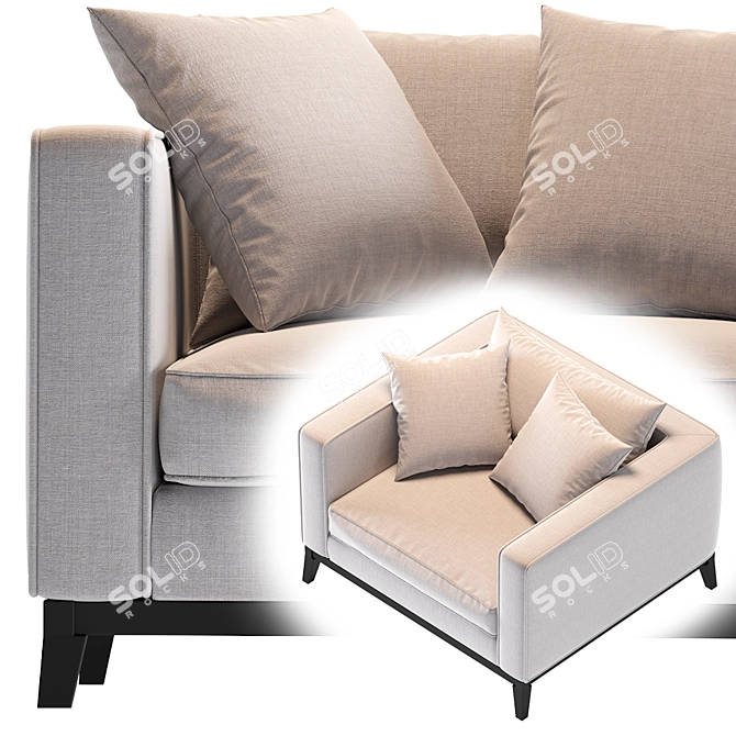 Elegant Principe Armchair: Luxury and Comfort 3D model image 2