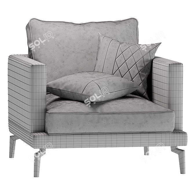 Elegant Avenue Armchair 3D model image 3