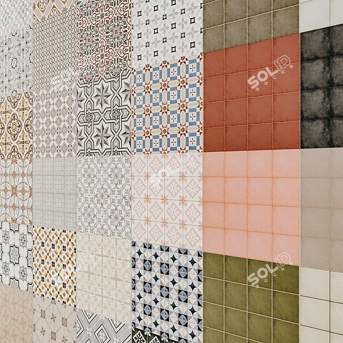 Title: Equipe Art Nouveau Tiles: Versatile Collection for 3ds Max 3D model image 1