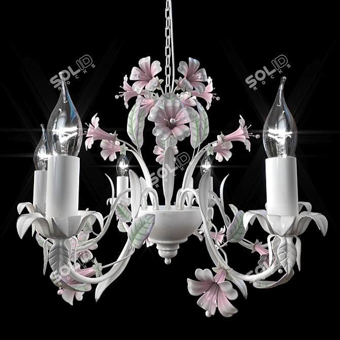 Rose Garden Carob Chandelier 3D model image 1