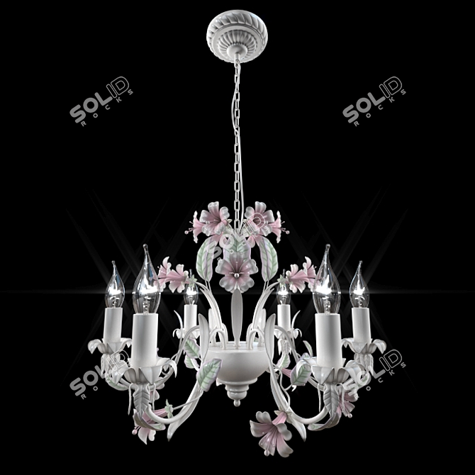 Rose Garden Carob Chandelier 3D model image 2