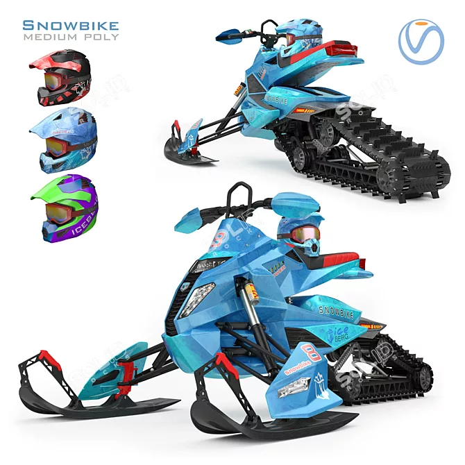 Title: Handcrafted Custom Snowmobile 3D model image 1