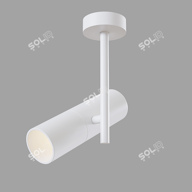 Modern White Aluminum Ceiling Lamp 3D model image 1