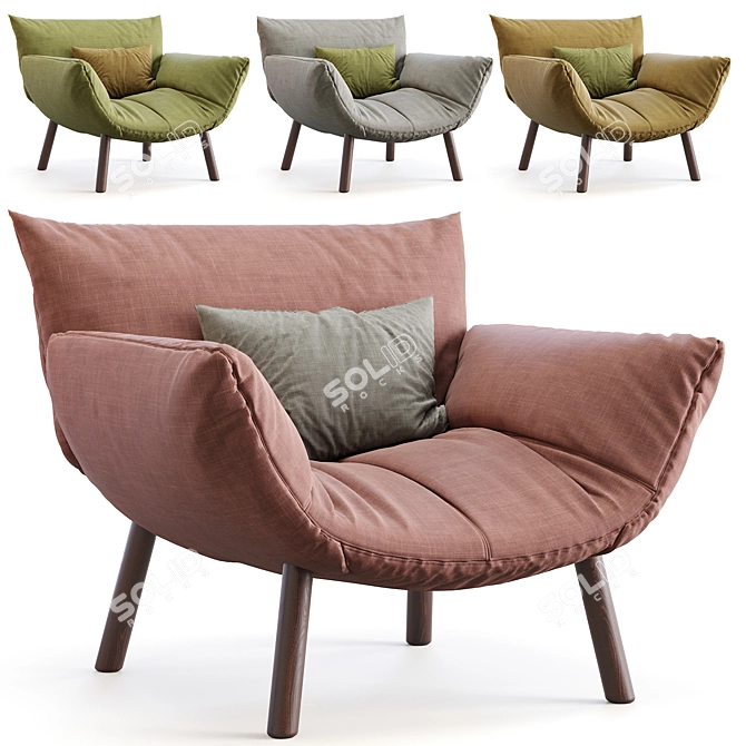 Pil Bonaldo Armchair: Sleek and Stylish Seating 3D model image 3