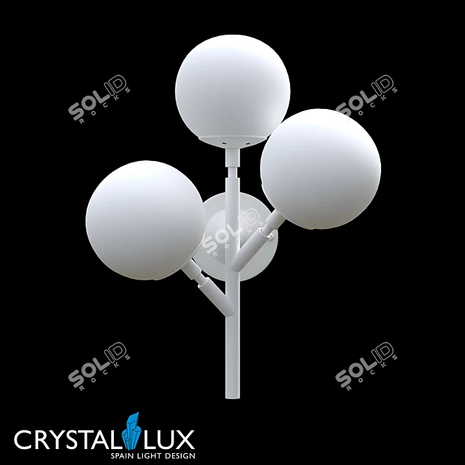 Crystal Lux MEDEA AP3 White Pendant 3D model image 1