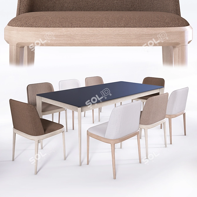 Elegant Damble Chair Luxurious Tai-ga Table 3D model image 5