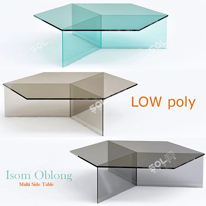 Sleek Glass Multi Side Table 3D model image 1