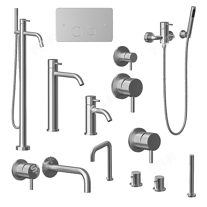 Cisal Xion Collection: Exquisite Faucets & Showers 3D model image 1