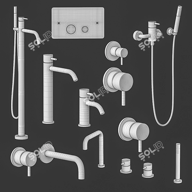 Cisal Xion Collection: Exquisite Faucets & Showers 3D model image 2