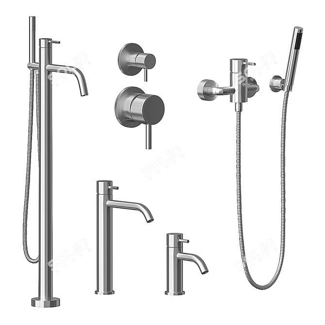 Cisal Xion Collection: Exquisite Faucets & Showers 3D model image 3