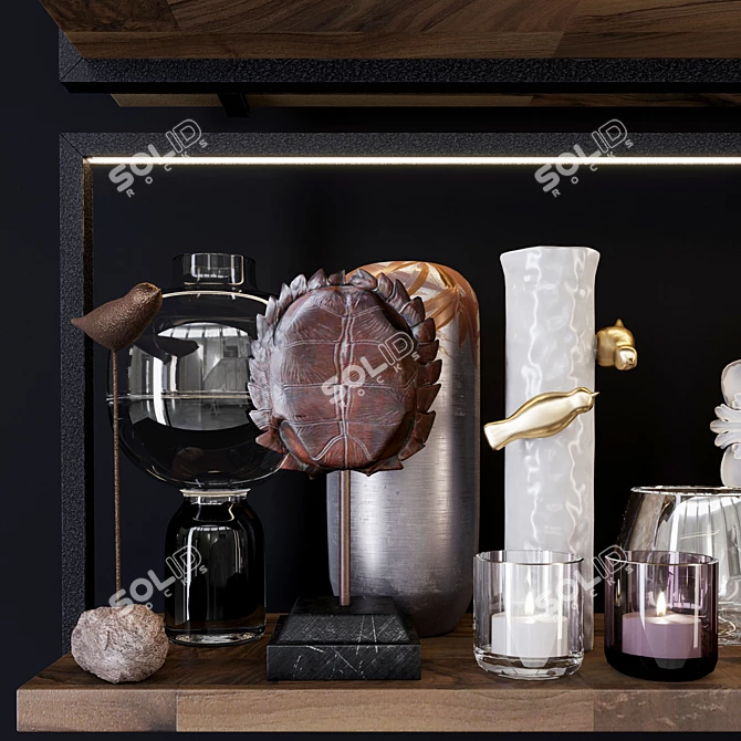 Decorative Shelf Set - HP Decor 3D model image 2