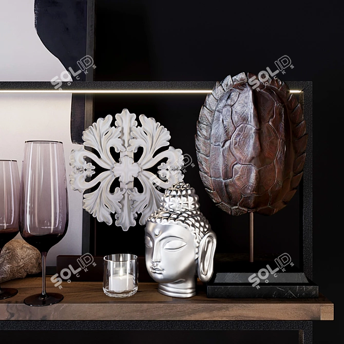 Decorative Shelf Set - HP Decor 3D model image 3