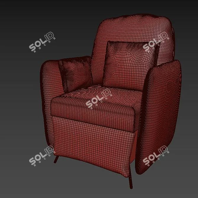 Cozy Recliner Sofa with Pillows 3D model image 3