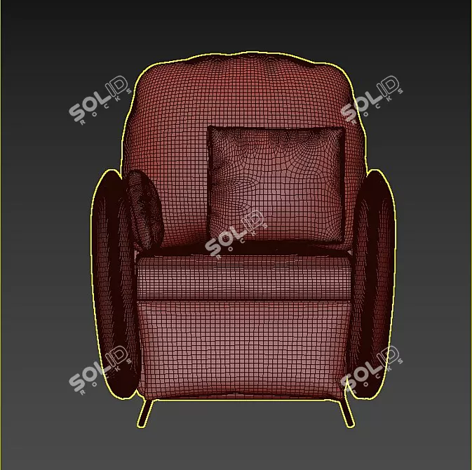 Cozy Recliner Sofa with Pillows 3D model image 4