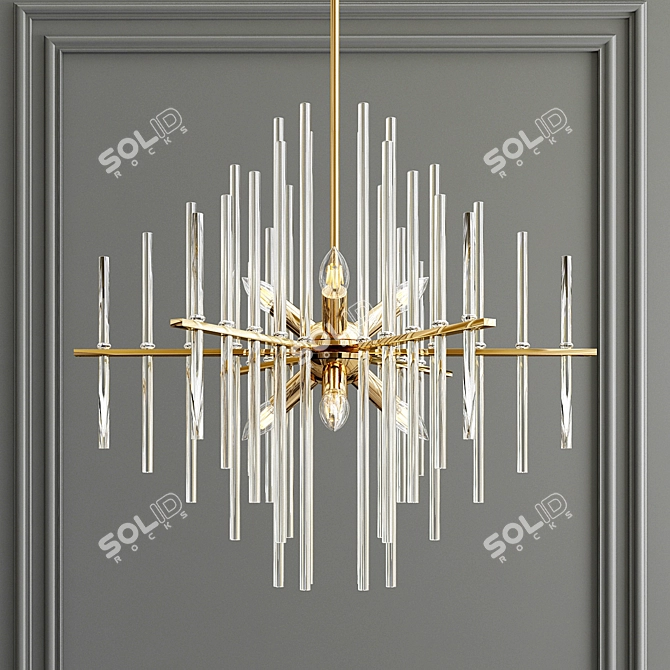 Woodbridge Lighting 20116CBR Spires 6-light Chandelier => Modern Gold Steel Spires Chandelier 3D model image 2