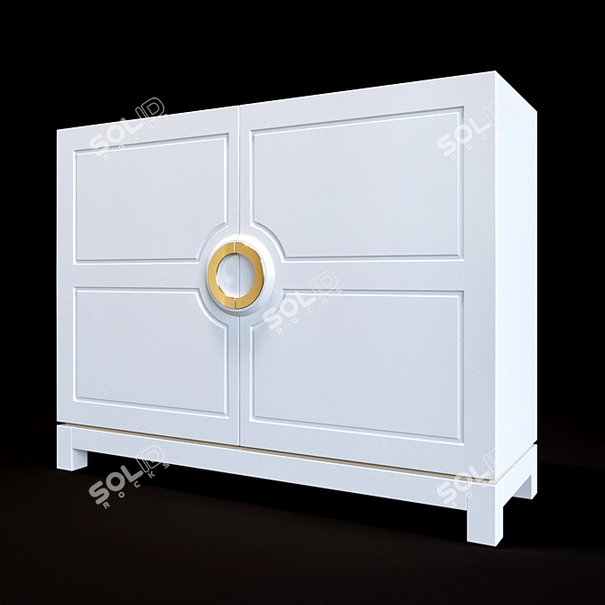 Sleek White Dresser by Ambicioni 3D model image 1