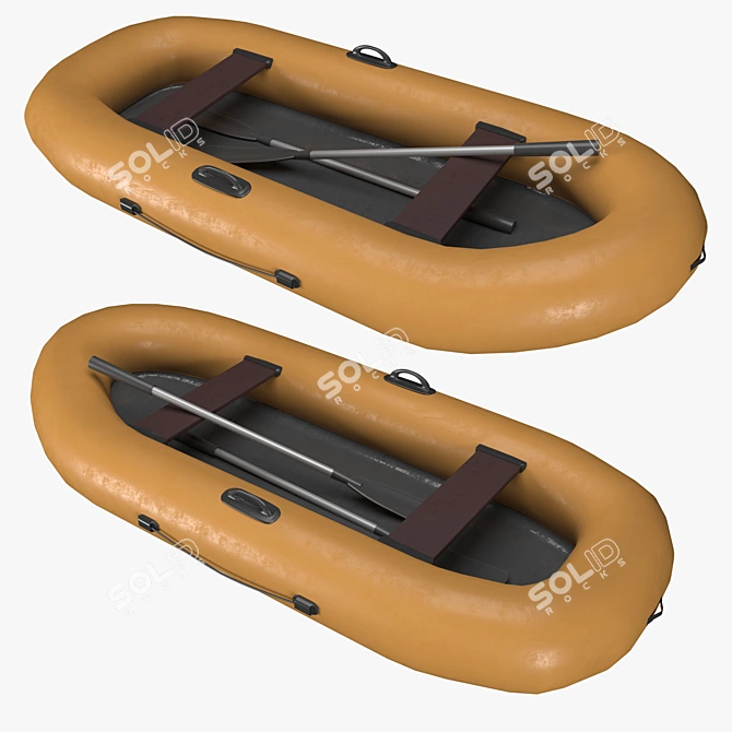 Lightweight Rubber Boat for Exterior Scenes 3D model image 1