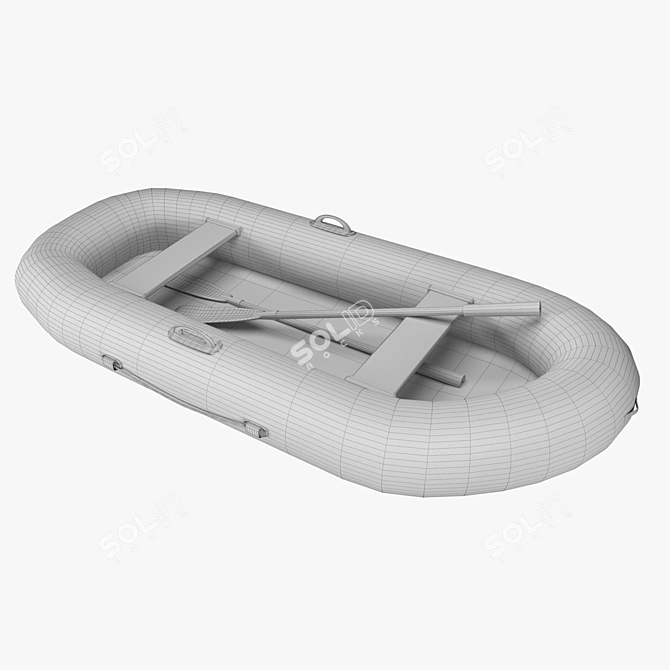 Lightweight Rubber Boat for Exterior Scenes 3D model image 2