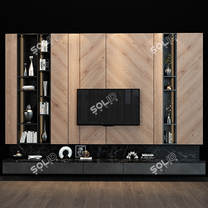 Modern TV Shelf 087: Stylish and Functional 3D model image 1