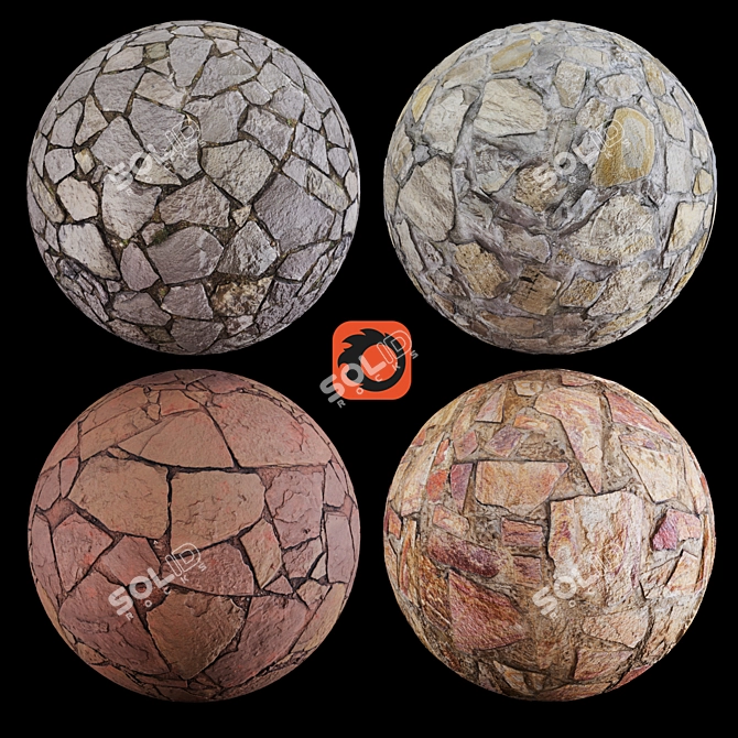 Natural Stone Floor Texture 3D model image 1