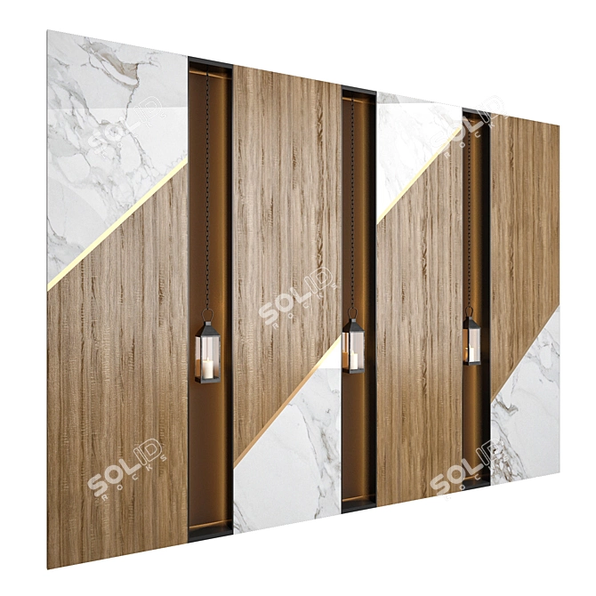 Modern Wall Panel 46 3D model image 2