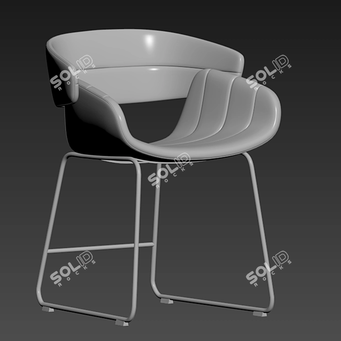 Sleek Racer Barstool 3D model image 4