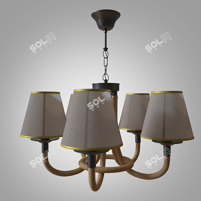 Elegant Corda FR4402-PL-05-GB Chandelier 3D model image 1