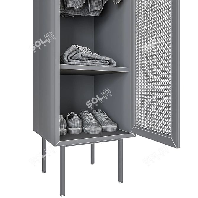 WASKA Wicker Door Wardrobe 3D model image 5