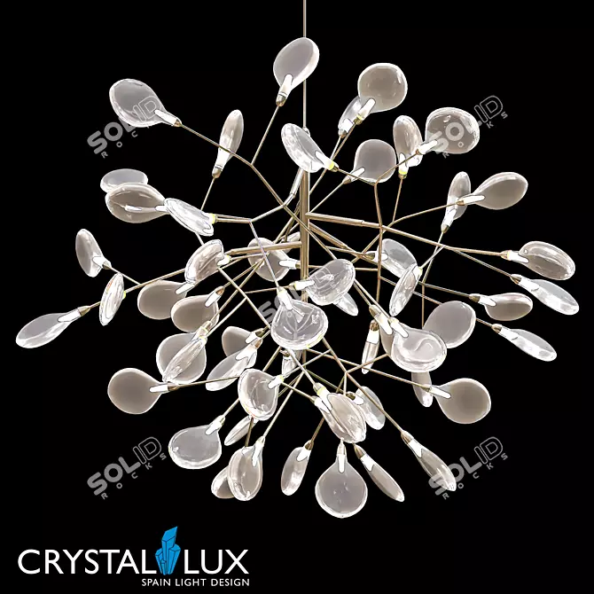 Elegant Gold & Transparent Pendant Light 3D model image 1