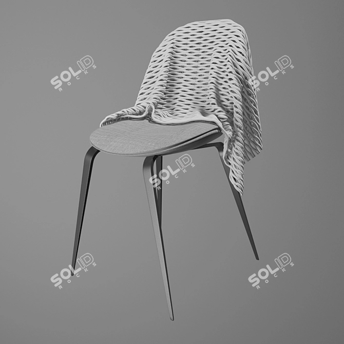 Modern Wool Chair: Sleek and Stylish 3D model image 1