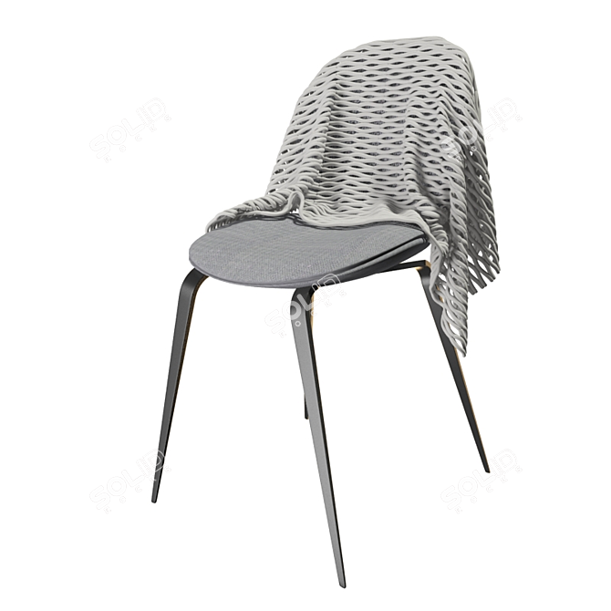 Modern Wool Chair: Sleek and Stylish 3D model image 3