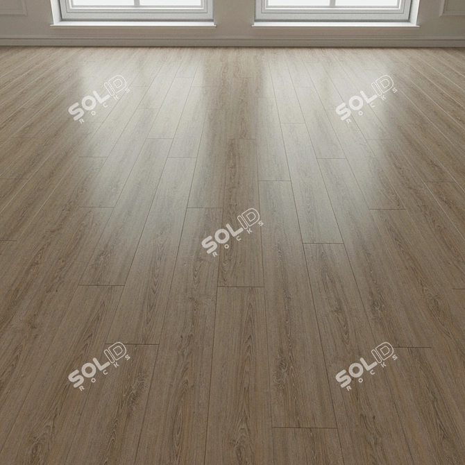 Title: Natural Wood Laminate Flooring 3D model image 1