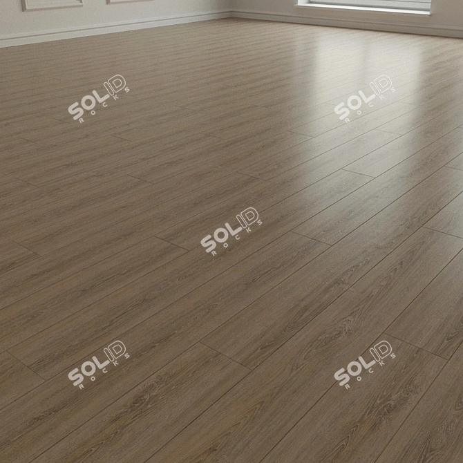 Title: Natural Wood Laminate Flooring 3D model image 2