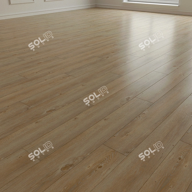 Natural Wood Parquet Flooring 3D model image 2