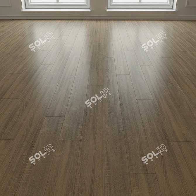 Natural Wood Parquet Flooring 3D model image 2