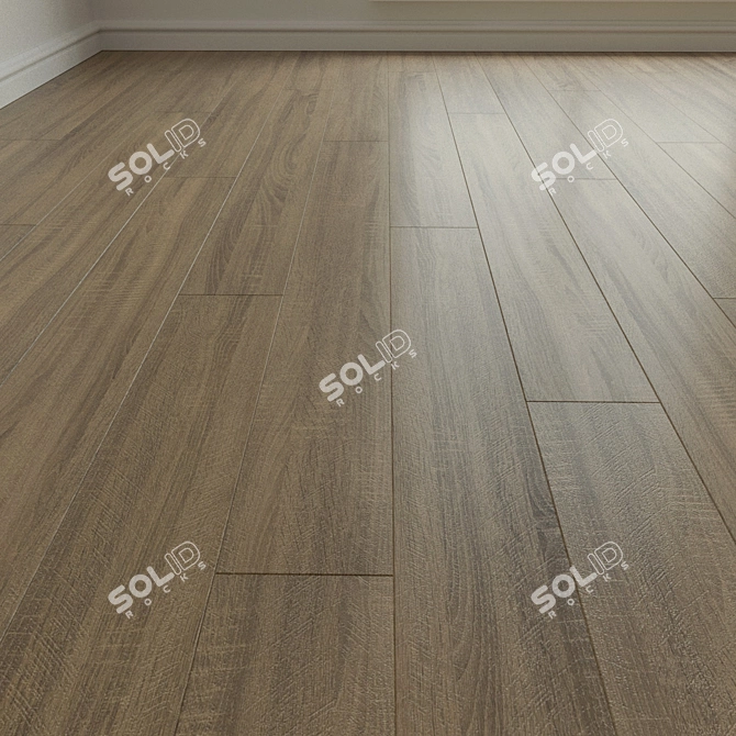 Natural Wood Parquet Flooring 3D model image 3