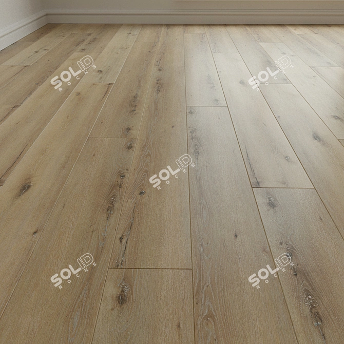 Natural Wood Laminate Parquet 3D model image 2