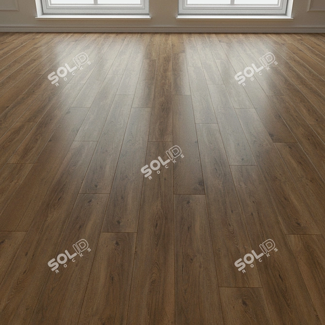 Natural Wood Parquet 3D Flooring Kit 3D model image 1