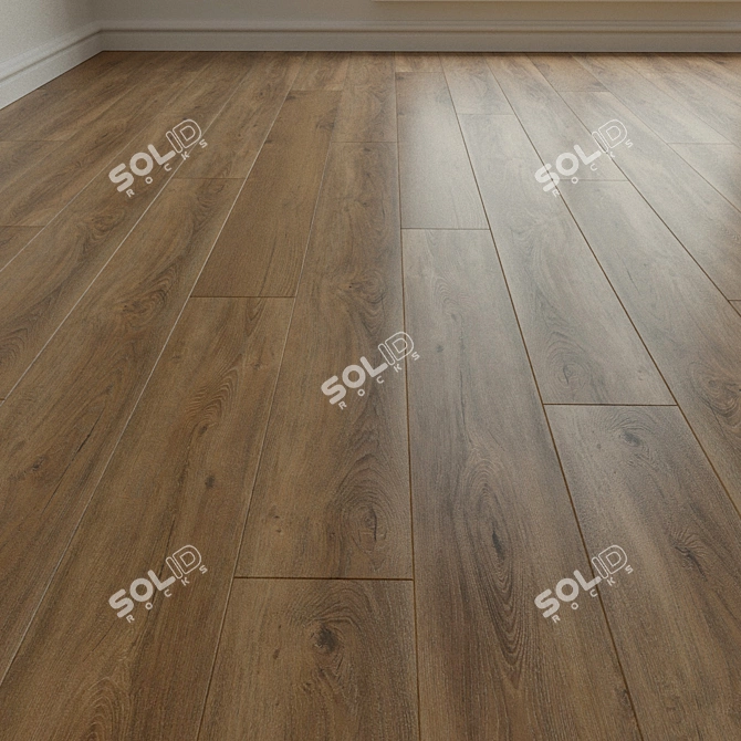 Natural Wood Parquet 3D Flooring Kit 3D model image 2