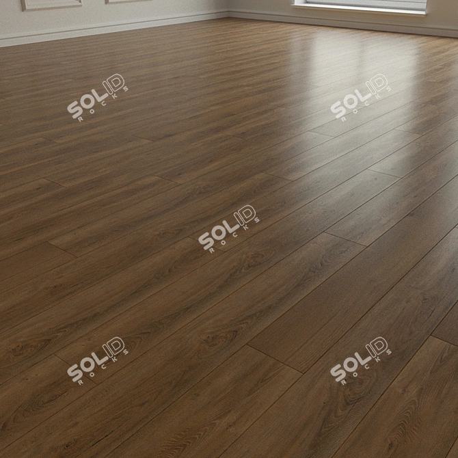 Natural Wood Parquet 3D Flooring Kit 3D model image 3