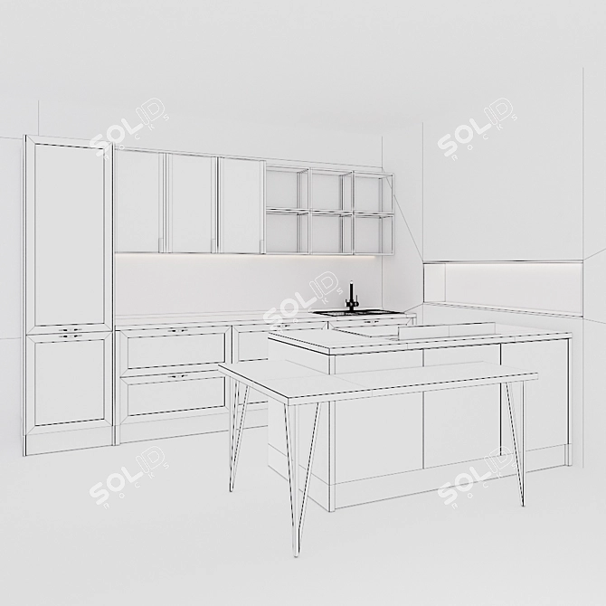 Lorena Flamingo Kitchen Collection 3D model image 3