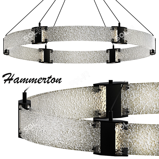 Parallel Circle Chandelier 3D model image 1