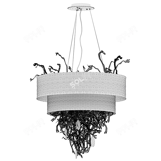 Golden Shadow Pendant Light 3D model image 2