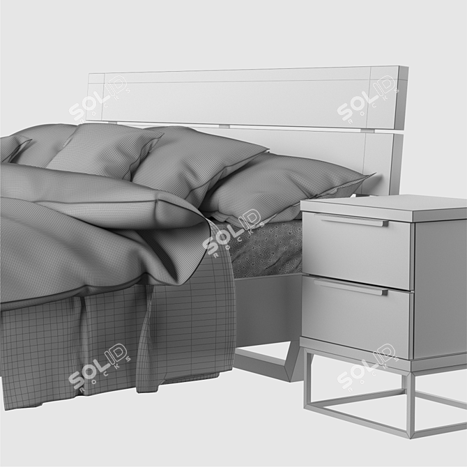Article Taiga King Bed and Nightstand 3D model image 3